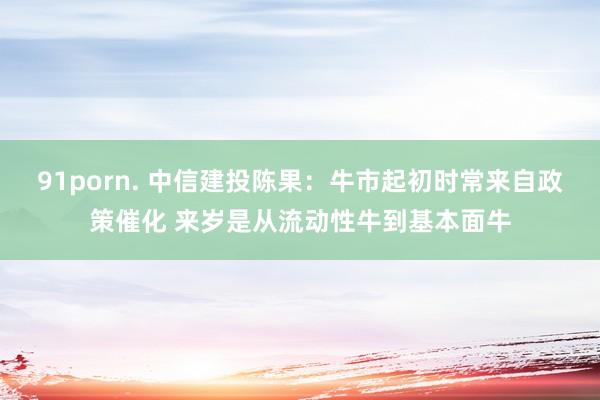 91porn. 中信建投陈果：牛市起初时常来自政策催化 来岁是从流动性牛到基本面牛