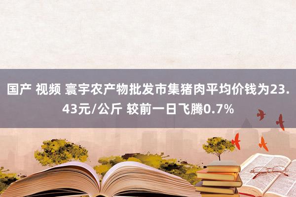 国产 视频 寰宇农产物批发市集猪肉平均价钱为23.43元/公斤 较前一日飞腾0.7%