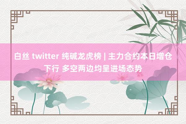 白丝 twitter 纯碱龙虎榜 | 主力合约本日增仓下行 多空两边均呈进场态势