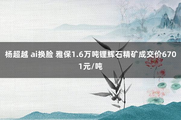 杨超越 ai换脸 雅保1.6万吨锂辉石精矿成交价6701元/吨